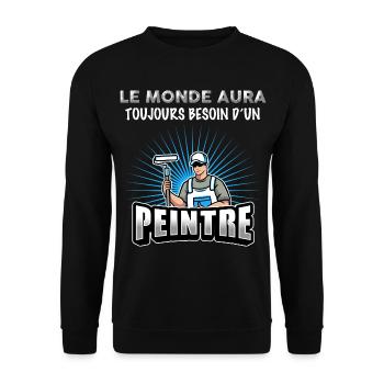 Peintre profession idée cadeau humour - Sweat-shirt Unisexe - noir - Devant - Alina (178cm) & Michal (187cm)