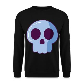 Totenkopf Schädel Comic - Unisex Pullover - Schwarz - Vorne - Alina (178cm) & Michal (187cm)