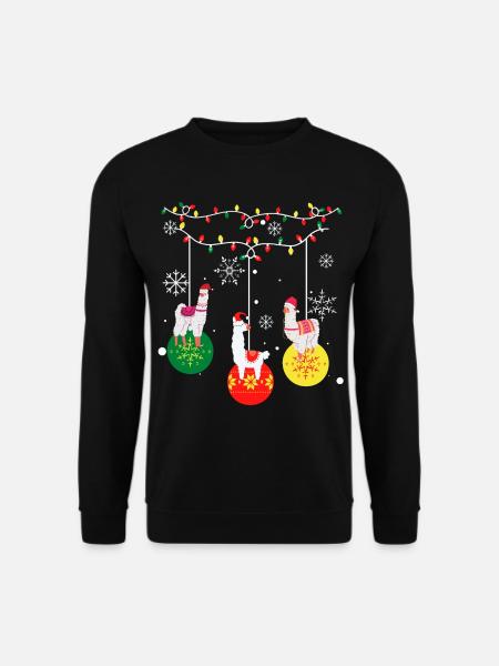Alpaka Lama Weihnachten - Unisex Pullover - Schwarz