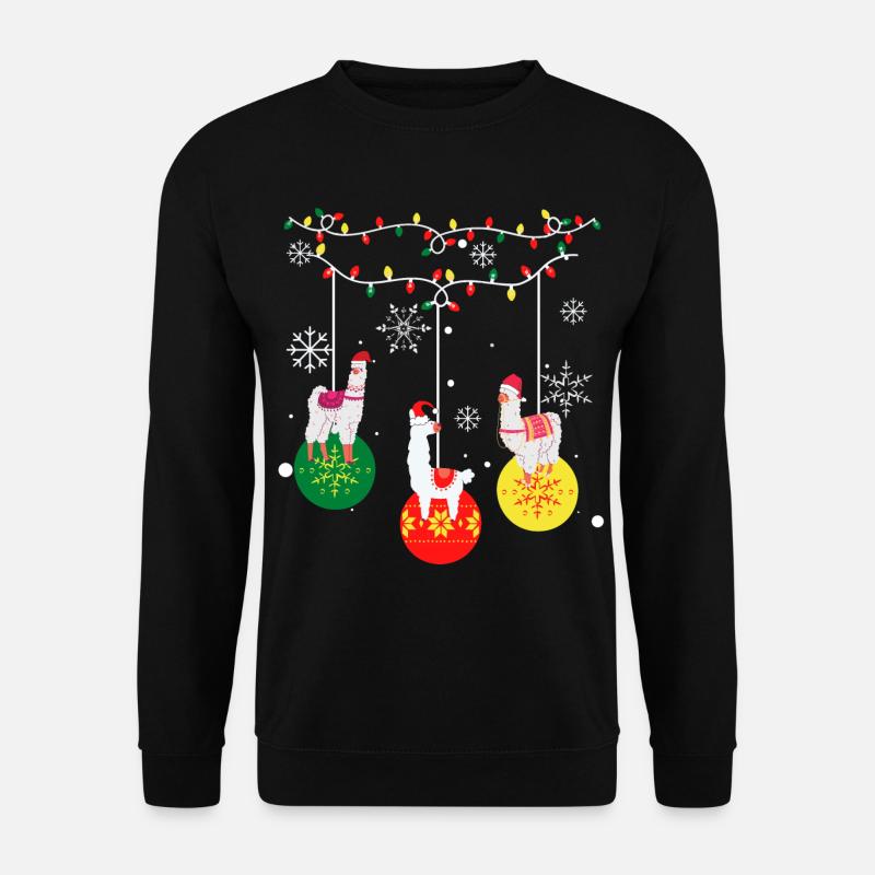 Alpaka Lama Weihnachten - Unisex Pullover - Schwarz