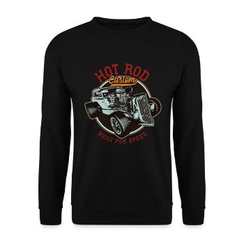 Hot Rod - Voitures de course classiques - lumineuses - Sweat-shirt Unisexe - noir - Devant - Alina (178cm) & Michal (187cm)