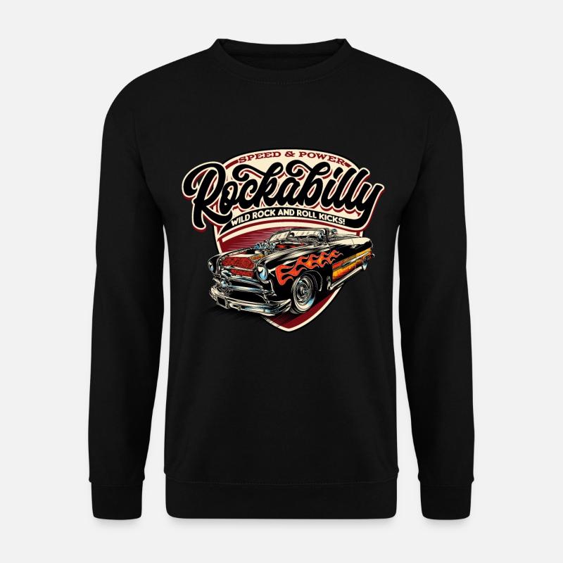 Rockabilly Hotrod Speed Flammen - neg - Unisex Pullover - Schwarz