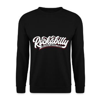 Rockabilly Wild Rock n Roll - Typo - neg - Unisex Pullover - Schwarz - Vorne - Alina (178cm) & Michal (187cm)