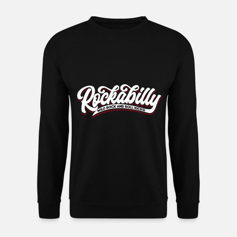 Rockabilly Wild Rock n Roll - Typo - neg - Unisex Pullover - Schwarz