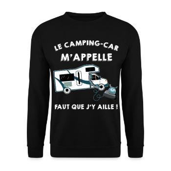 Camping-car. humour appel de camping-car - Sweat-shirt Unisexe - noir - Devant - Alina (178cm) & Michal (187cm)