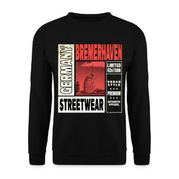 Bremerhaven Allemagne Ville Skyline Accueil Amour - Sweat-shirt Unisexe - noir - Devant - Alina (178cm) & Michal (187cm)