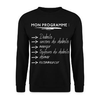 Cadeau humour diabolo cirque passion drôle - Sweat-shirt Unisexe - noir - Devant - Alina (178cm) & Michal (187cm)