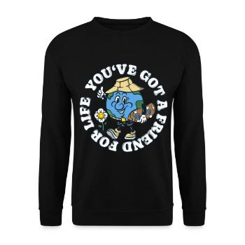 Ami pour la vie Protection de l’environnement Erthday - Sweat-shirt Unisexe - noir - Devant - Alina (178cm) & Michal (187cm)