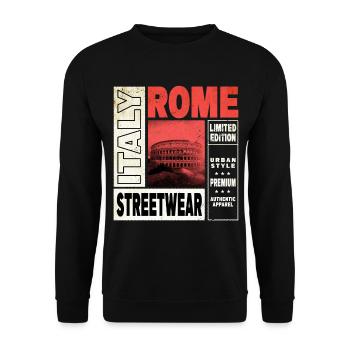Rome Rome Italy City Skyline Home Love Holiday - Unisex Sweatshirt - black - Front - Alina (178cm) & Michal (187cm)