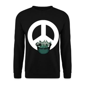 Soldat Soldaten Army Peace Symbol Schneeglöckchen - Unisex Pullover - Schwarz - Vorne - Alina (178cm) & Michal (187cm)
