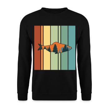 Pêcher Pêcheur Canne à pêche - Sweat-shirt Unisexe - noir - Devant - Alina (178cm) & Michal (187cm)