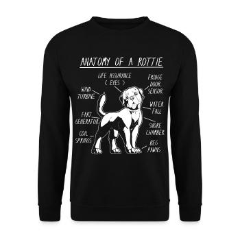 Anatomy ofa Rottweiler - Unisex Pullover - Schwarz - Vorne - Alina (178cm) & Michal (187cm)