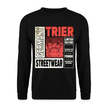 Trier Germany City Skyline Home Love - Unisex Sweatshirt - black - Front - Alina (178cm) & Michal (187cm)