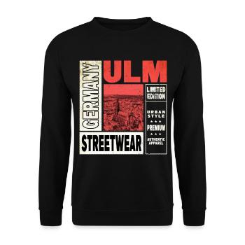 Ulm Deutschland Stadt Skyline Heimat Liebe - Unisex Pullover - Schwarz - Vorne - Alina (178cm) & Michal (187cm)