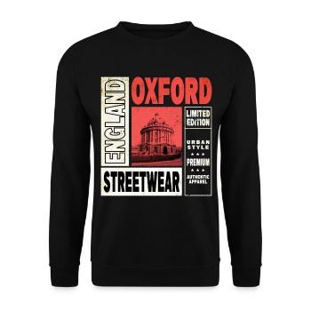 Oxford Angleterre UK City Skyline Accueil Amour - Sweat-shirt Unisexe - noir - Devant - Alina (178cm) & Michal (187cm)