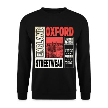 Oxford Angleterre UK City Skyline Accueil Amour - Sweat-shirt Unisexe - noir - Devant - Alina (178cm) & Michal (187cm)