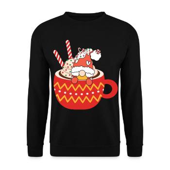 Weihnachten Weihnachtmann Gnomies - Unisex Pullover - Schwarz - Vorne - Alina (178cm) & Michal (187cm)