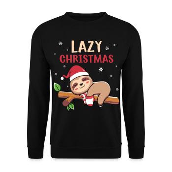 Lazy christmas - Unisex Sweatshirt - black - Front - Alina (178cm) & Michal (187cm)