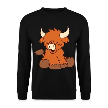 Bovins écossais des Highlands - petit veau doux - Sweat-shirt Unisexe - noir - Devant - Alina (178cm) & Michal (187cm)