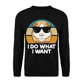 Meerschweinchen Liebhaber | Haustiere Geschenkidee - Unisex Pullover - Schwarz - Vorne - Alina (178cm) & Michal (187cm)
