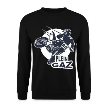 Motocross biker homme sport moto enduro - Sweat-shirt Unisexe - noir - Devant - Alina (178cm) & Michal (187cm)