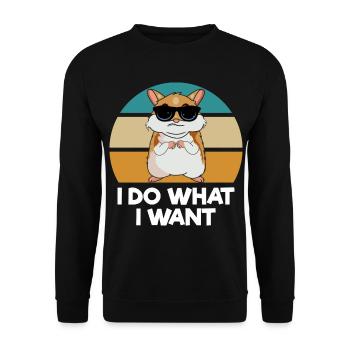 Hamster sayings | Rodents Pets Gift Idea - Unisex Sweatshirt - black - Front - Alina (178cm) & Michal (187cm)