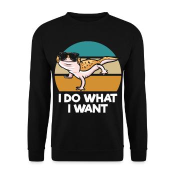Gecko's pets | Zookeeper Amphibians Gifts - Unisex Sweatshirt - black - Front - Alina (178cm) & Michal (187cm)