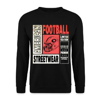 American Football Helm Vintage Retro USA Sport - Unisex Pullover - Schwarz - Vorne - Alina (178cm) & Michal (187cm)