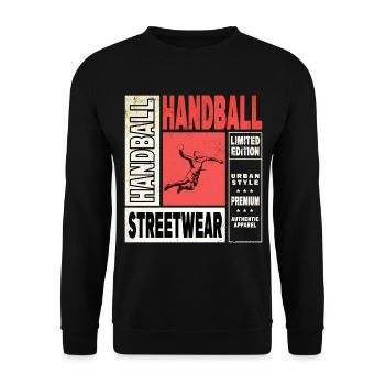 Handball Handball Player Handball Player Vintage Retro - Sweat-shirt Unisexe - noir - Devant - Alina (178cm) & Michal (187cm)