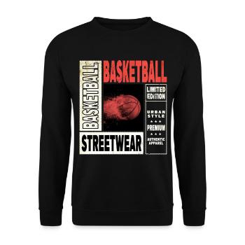 Basketball Fire Basketball Player Dunking Sport Retro - Unisex Sweatshirt - black - Front - Alina (178cm) & Michal (187cm)