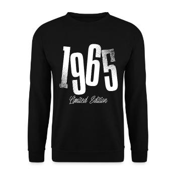 1965 Jahrgang Geburtstag Baujahr Geboren - Unisex Pullover - Schwarz - Vorne - Alina (178cm) & Michal (187cm)