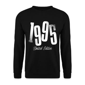 1995 Année de naissance Anniversaire Année de naissance - Sweat-shirt Unisexe - noir - Devant - Alina (178cm) & Michal (187cm)
