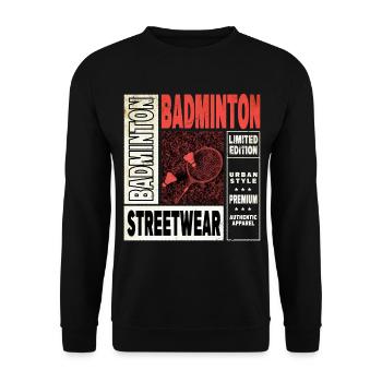 Badminton Badminton Sport Player Vintage Rétro - Sweat-shirt Unisexe - noir - Devant - Alina (178cm) & Michal (187cm)