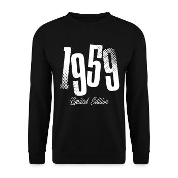 1959 Jahrgang Geburtstag Baujahr Geboren - Unisex Pullover - Schwarz - Vorne - Alina (178cm) & Michal (187cm)