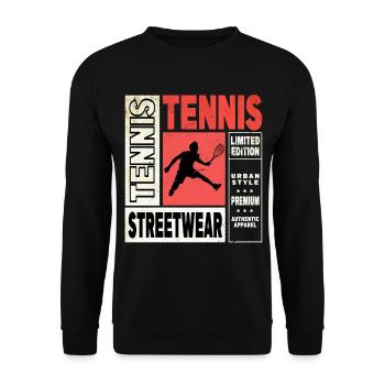 Tennis Tennis Player Player Vintage Retro Sport - Unisex Sweatshirt - black - Front - Alina (178cm) & Michal (187cm)
