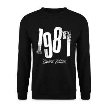 1987 Né en 1987 Anniversaire Année de construction - Sweat-shirt Unisexe - noir - Devant - Alina (178cm) & Michal (187cm)