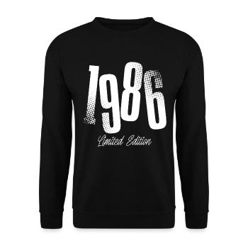 1986 Naissance anniversaire Année de construction - Sweat-shirt Unisexe - noir - Devant - Alina (178cm) & Michal (187cm)