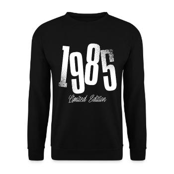 1985 Jahrgang Geburtstag Baujahr Geboren - Unisex Pullover - Schwarz - Vorne - Alina (178cm) & Michal (187cm)