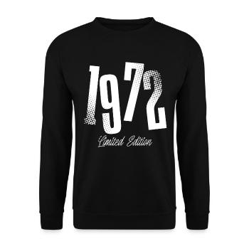 1972 Année de naissance Anniversaire Année de naissance - Sweat-shirt Unisexe - noir - Devant - Alina (178cm) & Michal (187cm)