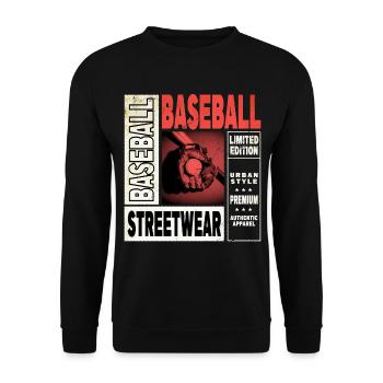 Baseball Baseballspieler USA Sport Vintage Retro - Unisex Pullover - Schwarz - Vorne - Alina (178cm) & Michal (187cm)