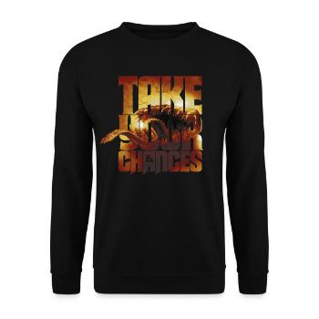 Dungeons & Dragons Take Your Chances Quote - Unisex Sweatshirt - black - Front - Alina (178cm) & Michal (187cm)