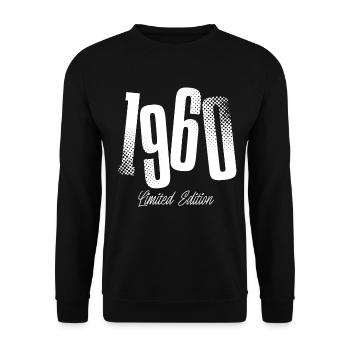 1960 Jahrgang Geburtstag Baujahr Geboren - Unisex Pullover - Schwarz - Vorne - Alina (178cm) & Michal (187cm)