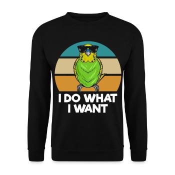 Budgerigar Pet Bird | Birds Gift Ideas - Unisex Sweatshirt - black - Front - Alina (178cm) & Michal (187cm)