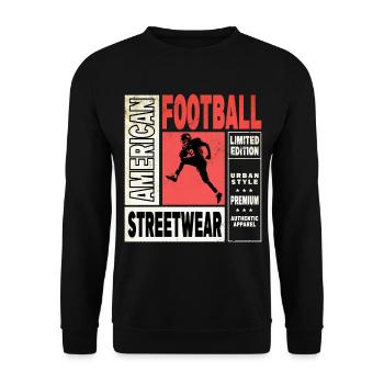 Joueur de football américain Vintage Retro USA Sport - Sweat-shirt Unisexe - noir - Devant - Alina (178cm) & Michal (187cm)