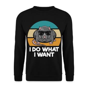 Rat - Unisex Sweatshirt - black - Front - Alina (178cm) & Michal (187cm)