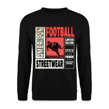 American Football Player Vintage Retro USA Sports - Unisex Sweatshirt - black - Front - Alina (178cm) & Michal (187cm)