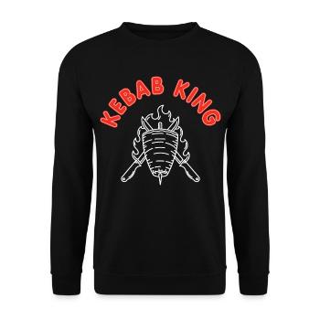 Kebab King Döner Kebab Grill - Unisex Sweatshirt - black - Front - Alina (178cm) & Michal (187cm)