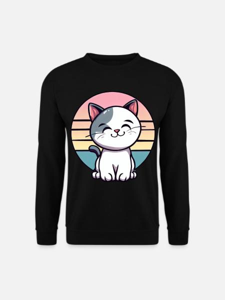 Vintage Cat Sunset - Unisex Sweatshirt - black