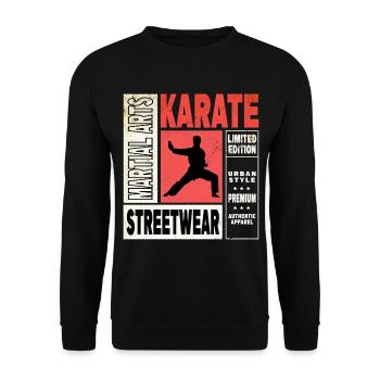 Karaté, Karatéka, arts martiaux, Combats, Sports - Sweat-shirt Unisexe - noir - Devant - Alina (178cm) & Michal (187cm)