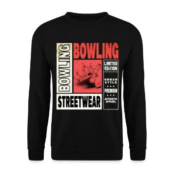 Bowling Bowling Bowling Ball Quilles Joueurs de bowling - Sweat-shirt Unisexe - noir - Devant - Alina (178cm) & Michal (187cm)